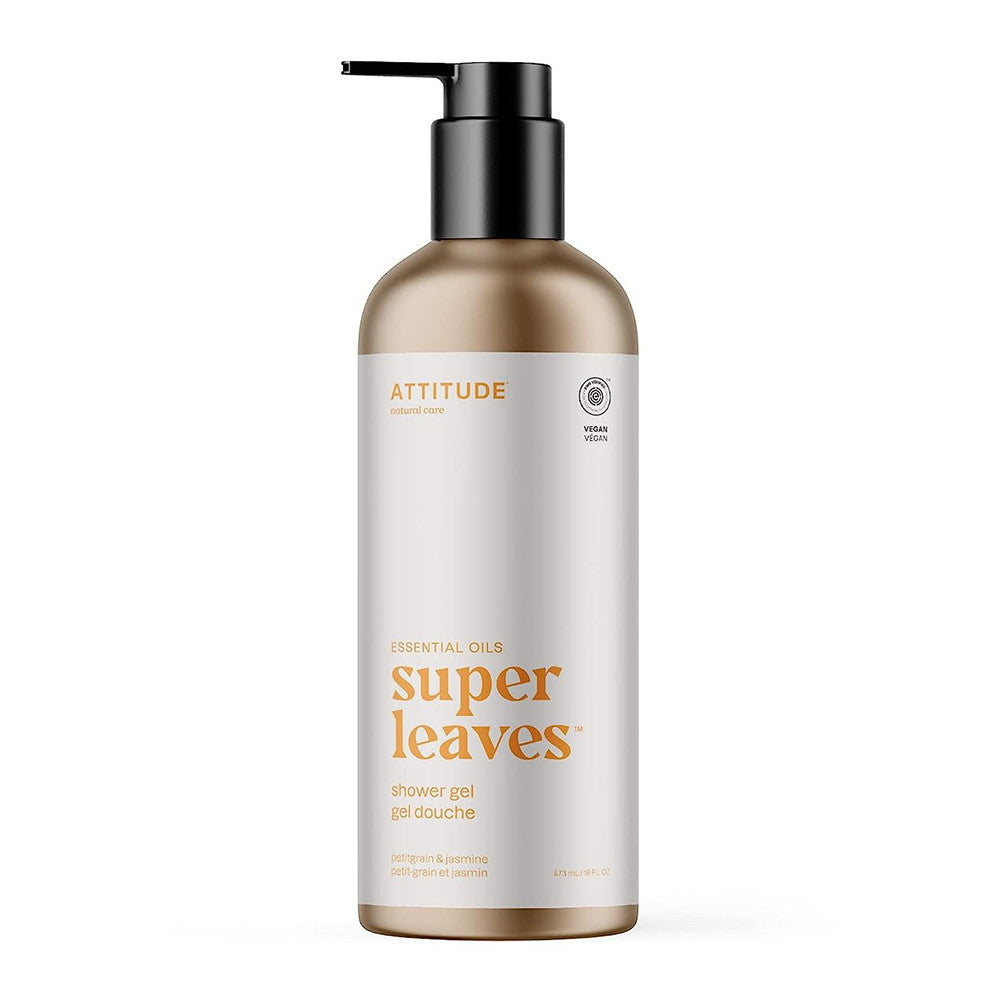 Attitude Super Leaves Shower Gel, Petitgrain and Jasmine, 16 Oz